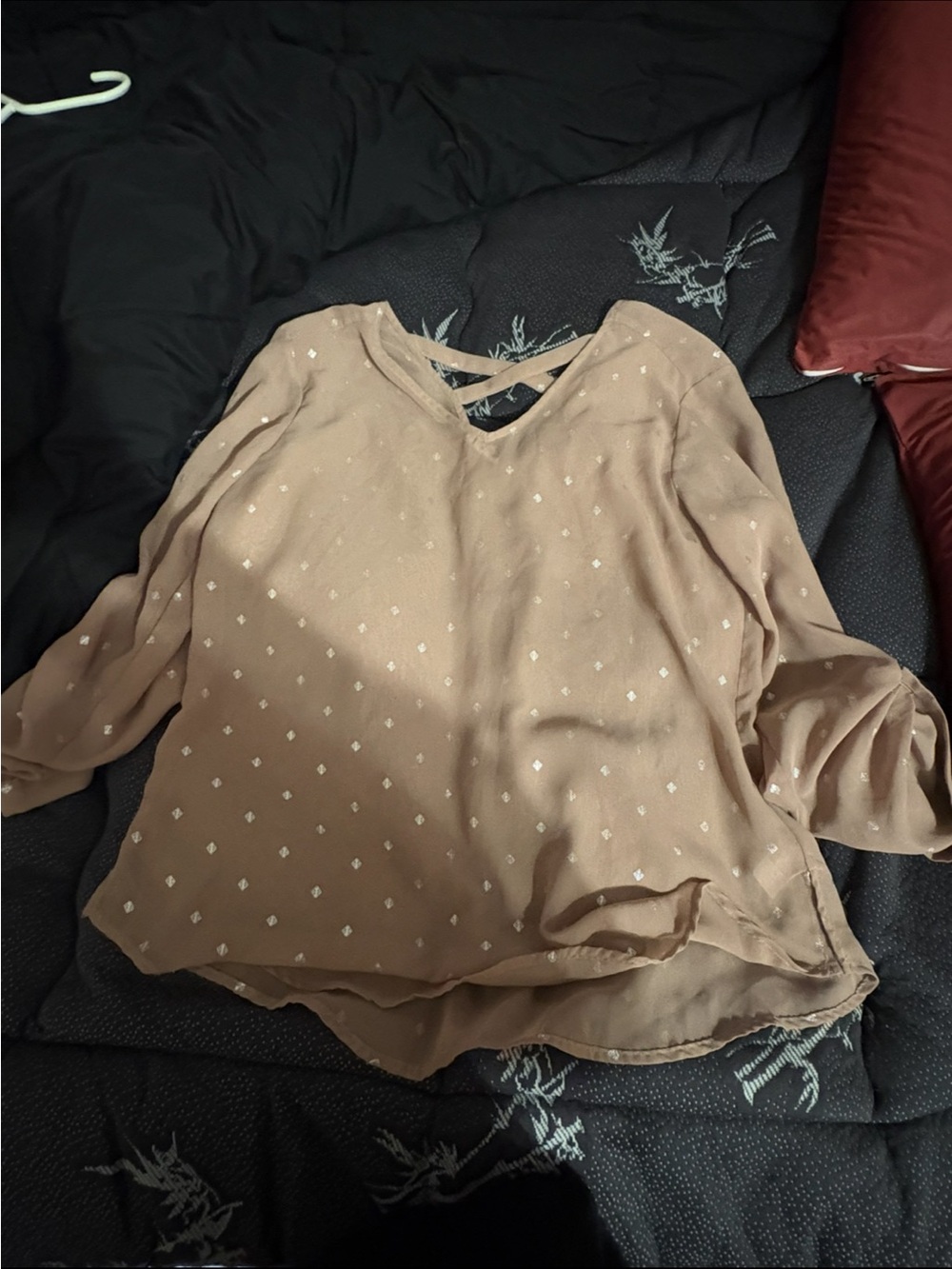 Maurices Dusty Rose Diamond X-Back Blouse